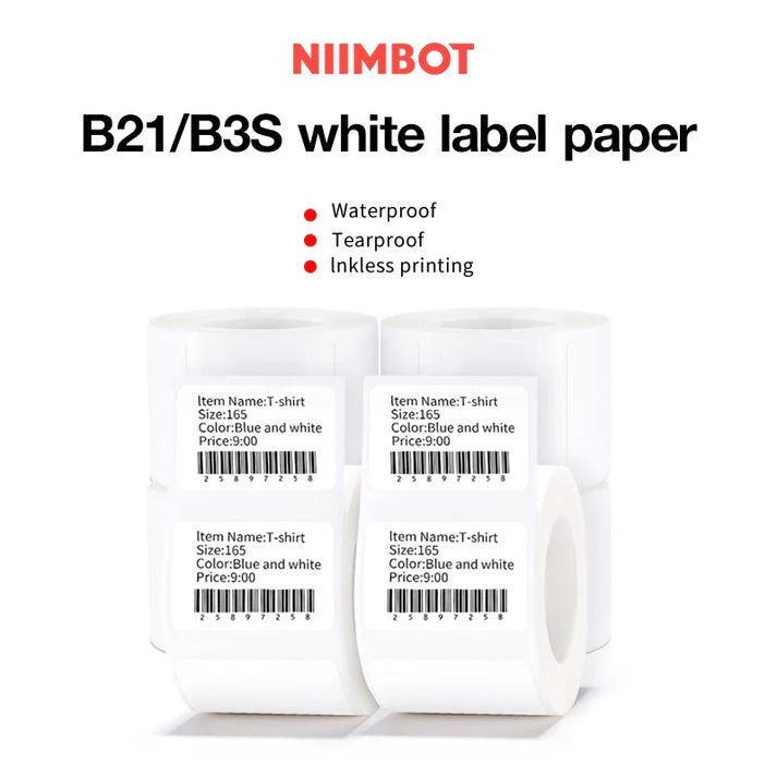 Niimbot Thermal Label Sticker Paper Printable White 20-50mm Width 50X80 95PCS