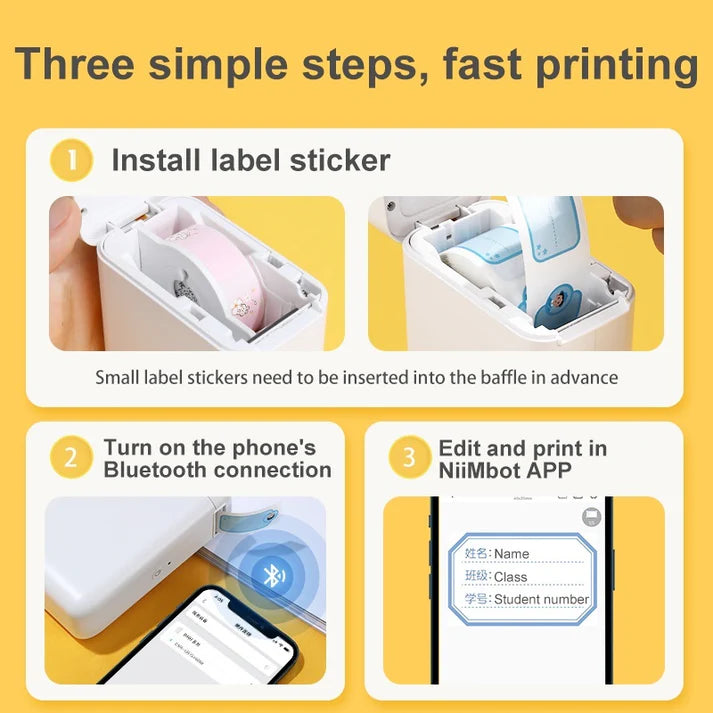 Niimbot WHITE Bluetooth Label Printer 20-25mm - D101