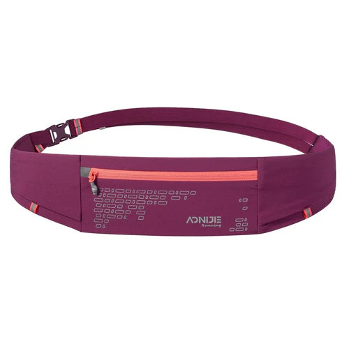 AONIJIE Running Pouch Waist Bag Running Belt Water - WINE RED