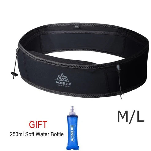 AONIJIE Slim Jogging Bag with 250ml Soft Flask - BLACK M/L