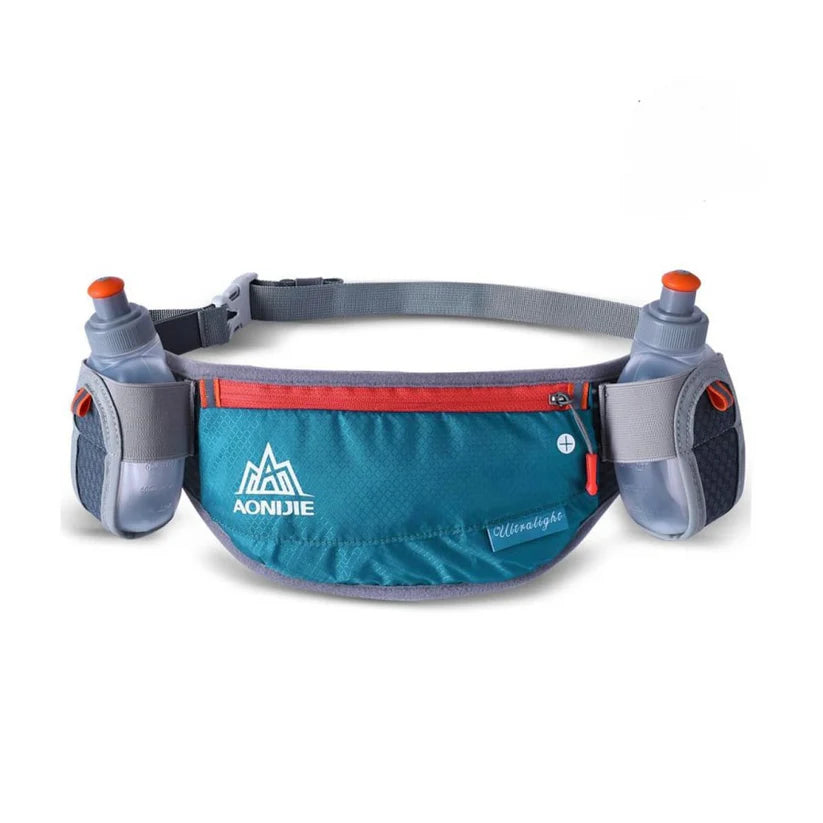 Aonijie Running Hydration Belt with 2 pockets for 170ml water bottles - GREEN (bottles sold separately)
