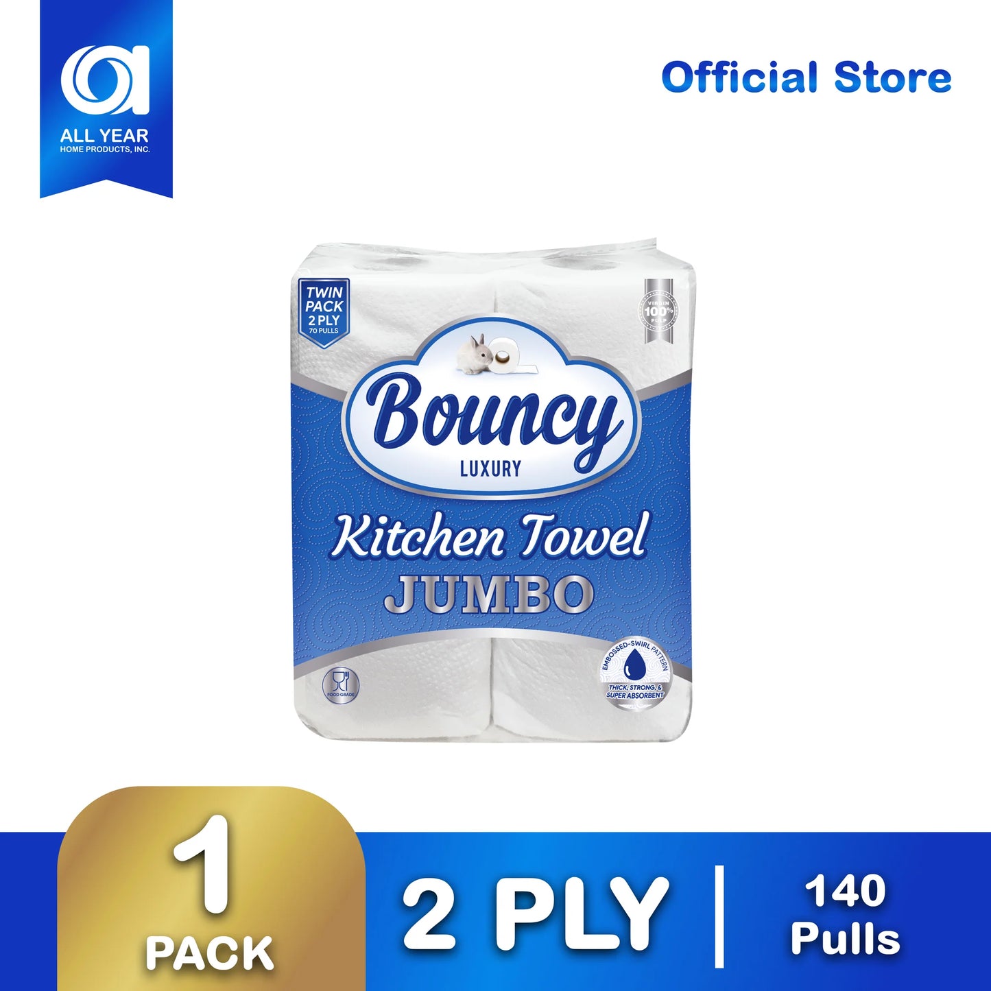 Bouncy JUMBO Twin Kitchen Towel 12/2/70 2 ply