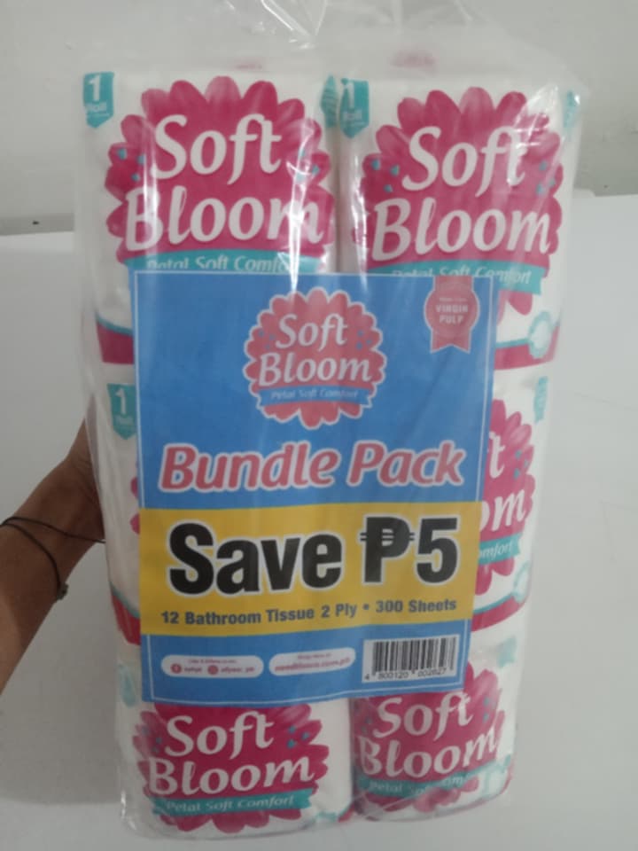 Soft Bloom 12 Single Bathroom Tissue 2 ply - BTVP BLOOM 6/12/1/150