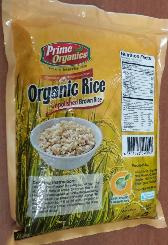 Prime Organics BROWN RICE 2kg