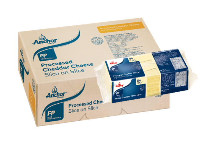 Anchor processed Colored CHEDDAR SOS 84 Sliced Cheese 1kg - Burger Slices