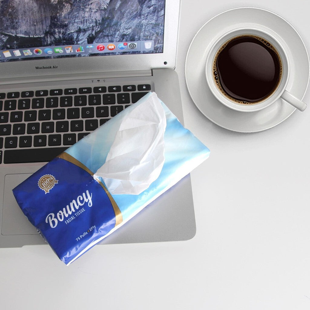Bouncy Facial Tissue Travel Pack 2 Ply 75 Pulls