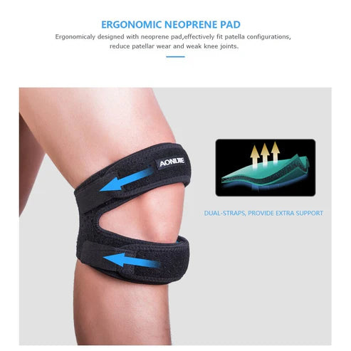 AONIJIE Knee Support Dual Patella Knee Strap for Knee Pain Relief - BLACK