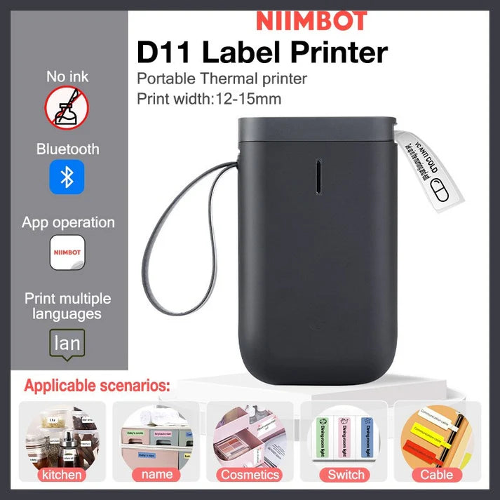 Niimbot Portable Label Printer BLACK 12-15mm Width - D11
