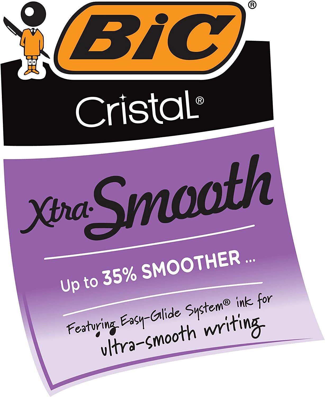 BIC Cristal Xtra Smooth Ballpoint Pen, Medium Point (1.0mm), Black, 10-Count - USA