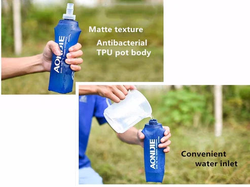 AONIJIE Soft Flask Folding Water Bottle SD13 with Straw - 350ml