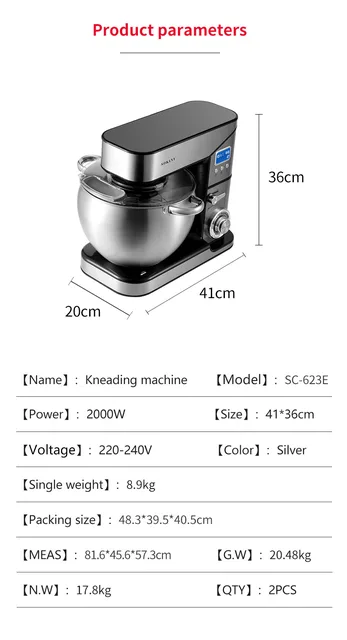 Sokany 10L STAND MIXER 2000W - SC623E