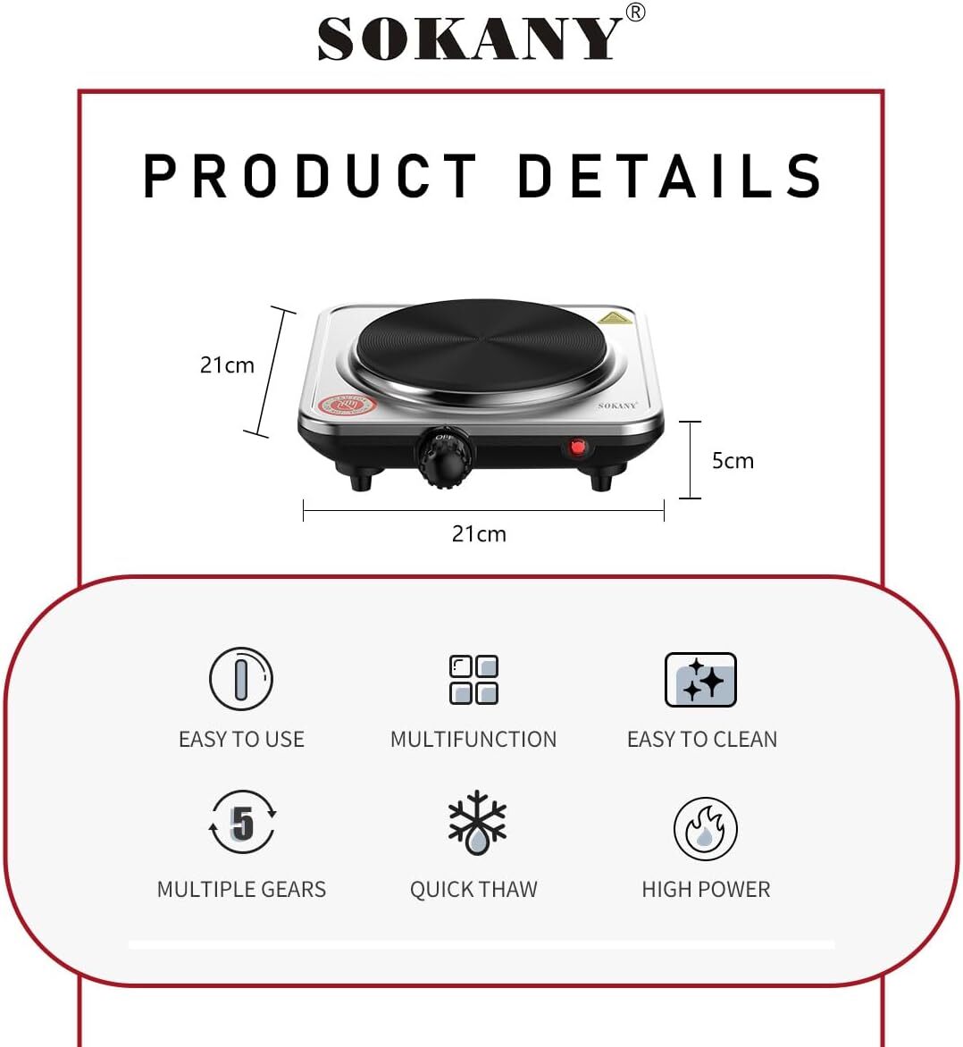 Sokany INDUCTION COOKER 1000W