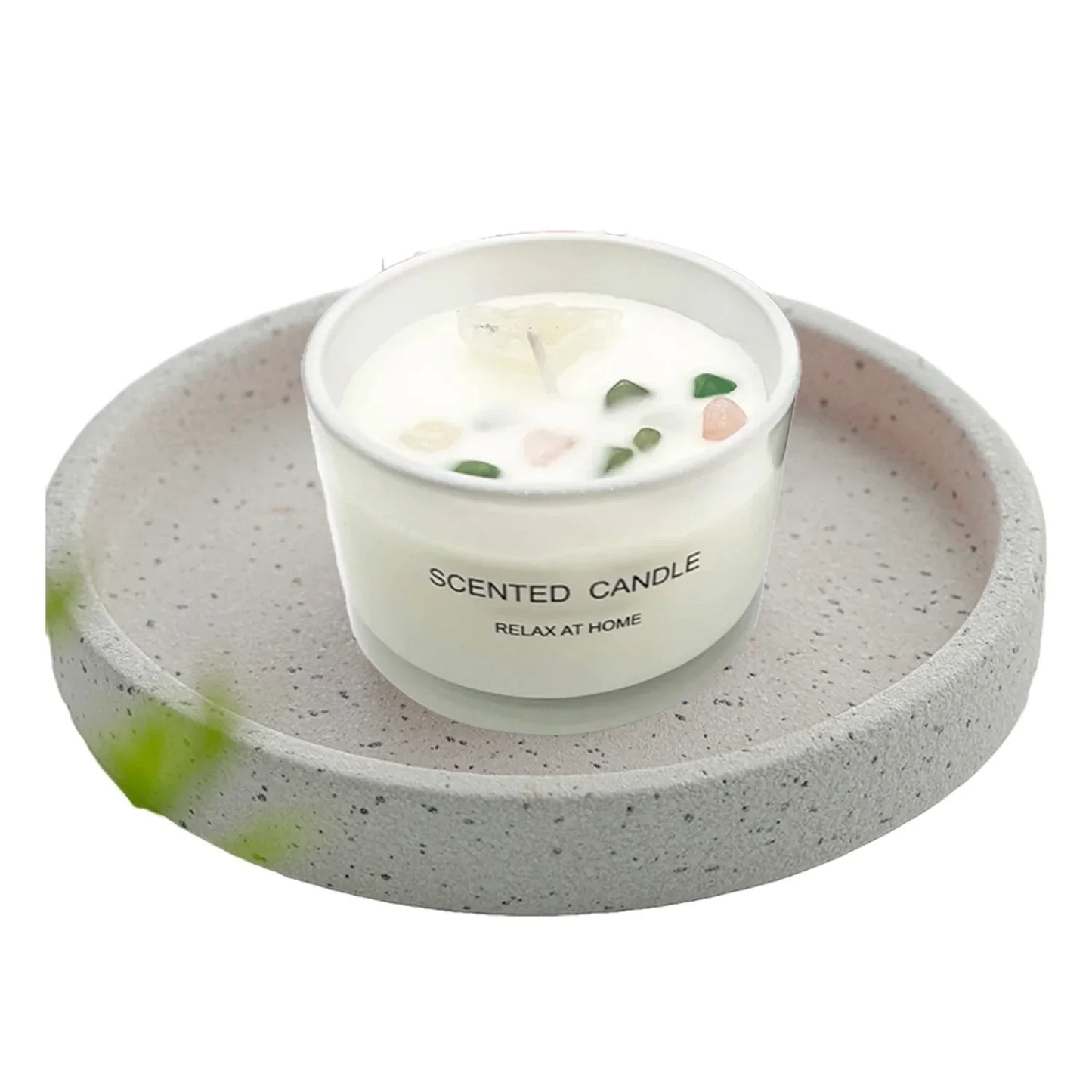 Citta Soy Wax Crystal Stone SCENTED CANDLE | White Gardenia w/ BOX