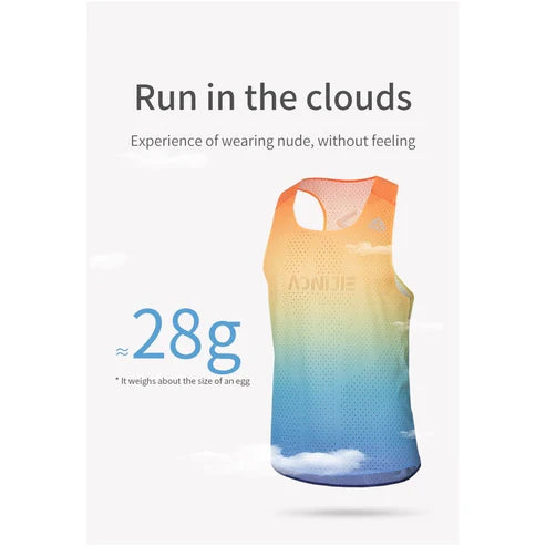 AONIJIE Men Running Quick Drying Singlet – RAINBOW (Blue/Yellow/Orange/Green
