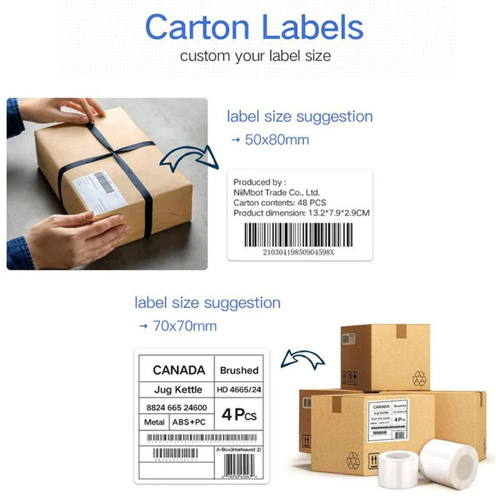 Niimbot Thermal Label Sticker Paper Printable White 20-50mm Width 50X30 230PCS