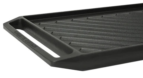 ENAMELED CAST IRON GRILL PLATE Matte Black - 54.7 x 26.5 x 2.6cm