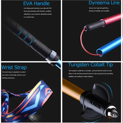 Aonijie 2Pcs Carbon Fiber Hiking Pole , Shock-Absorbent