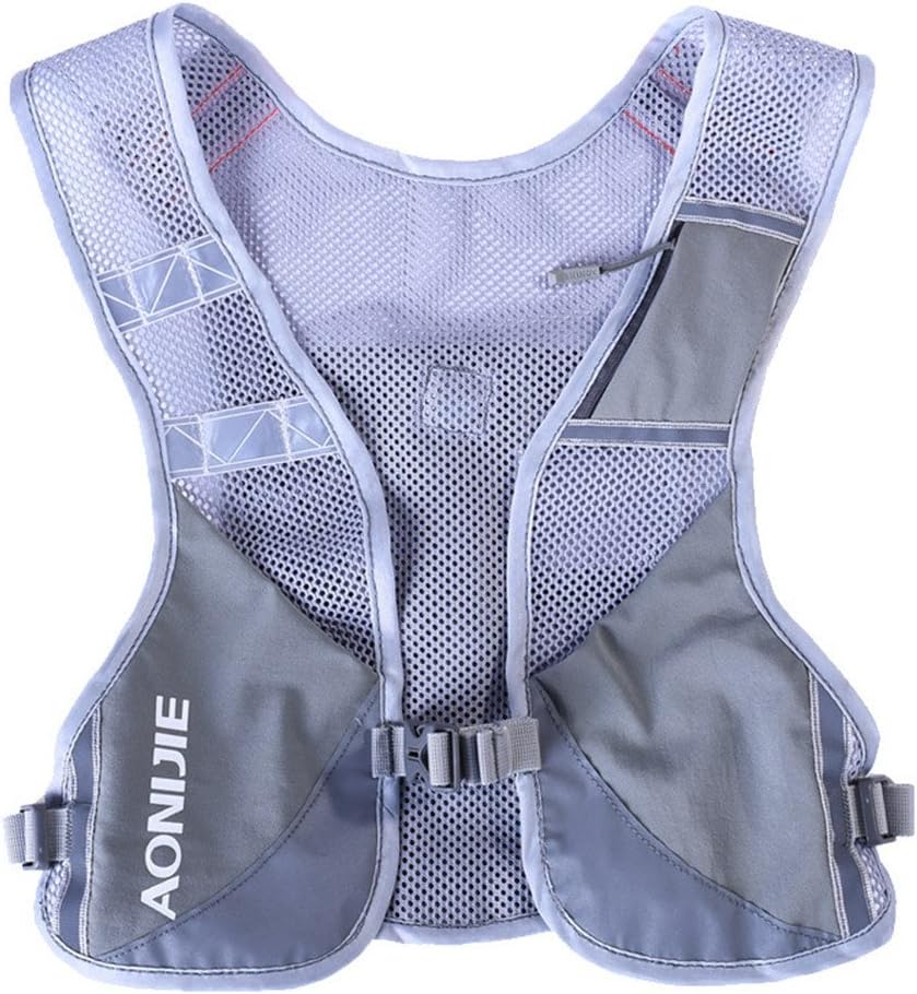 Aonijie Reflective Running Vest Hydration Backpack - ROSE/GRAY/GREEN