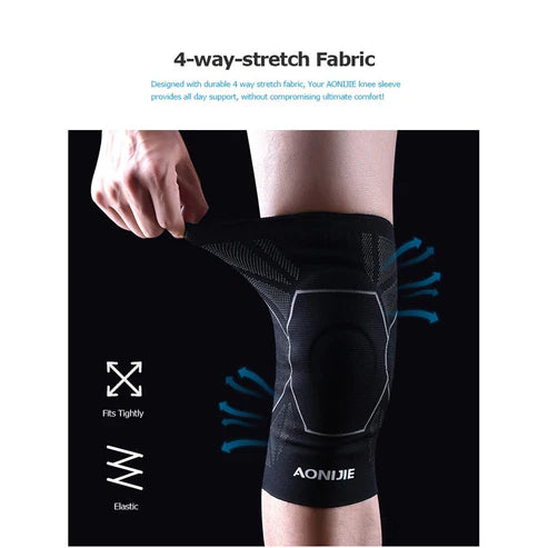 AONIJIE Compression Knee Pad 1PC Knee Brace Support - BLACK