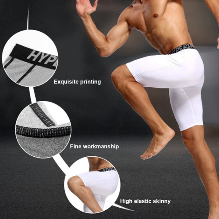 MEN'S COMPRESSION RUNNING SHORTS - BLACK LARGE