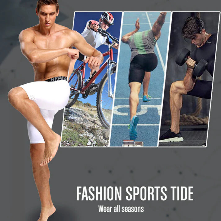 MEN'S COMPRESSION RUNNING SHORTS - BLACK LARGE