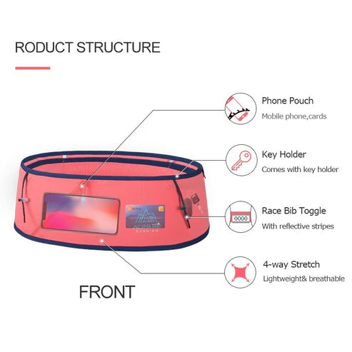 AONIJIE Running Belt Waist Pack Portable Ultralight - BLUE