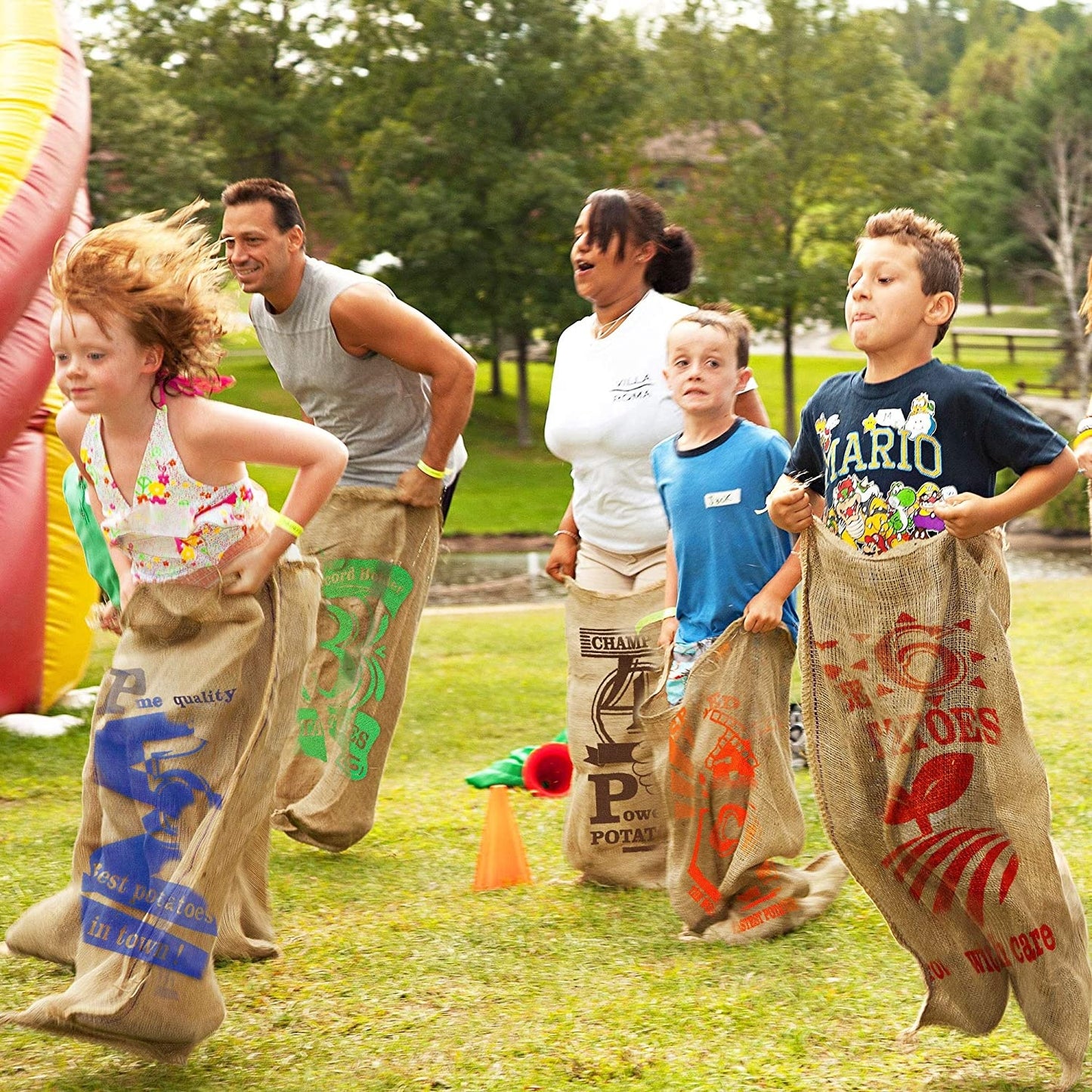 Durable Linen Burlap Jumping Race Bags size 60cm x 100cm - Potato sack or game bag