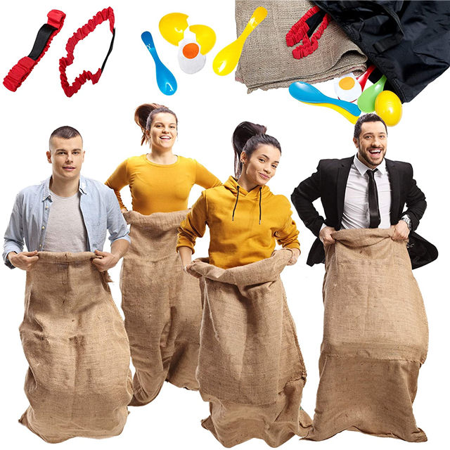 Durable Linen Burlap Jumping Race Bags size 60cm x 100cm - Potato sack or game bag