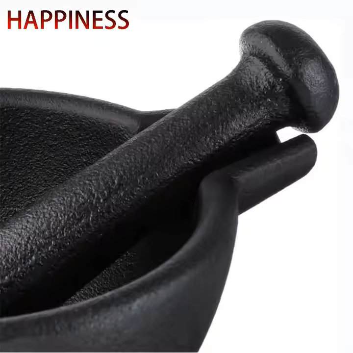 Happiness CAST IRON MORTAR and PESTLE 15 x 10cm