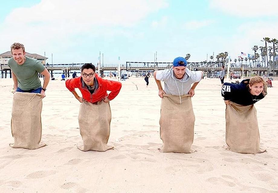 Durable Linen Burlap Jumping Race Bags size 60cm x 100cm - Potato sack or game bag