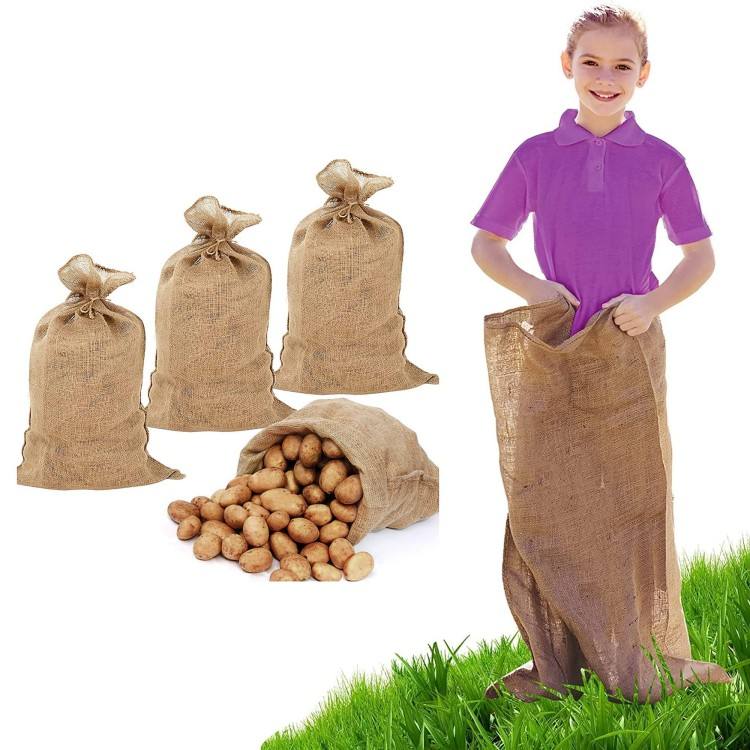 Durable Linen Burlap Jumping Race Bags size 60cm x 100cm - Potato sack or game bag