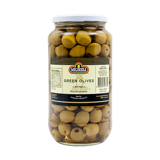 Molinera GREEN OLIVES PITTED 900g