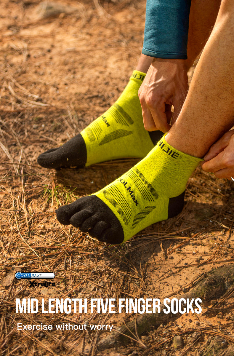 Aonijie E4840 Breathable Running Sports Toe SOCKS Mid-Length - MEDIUM
