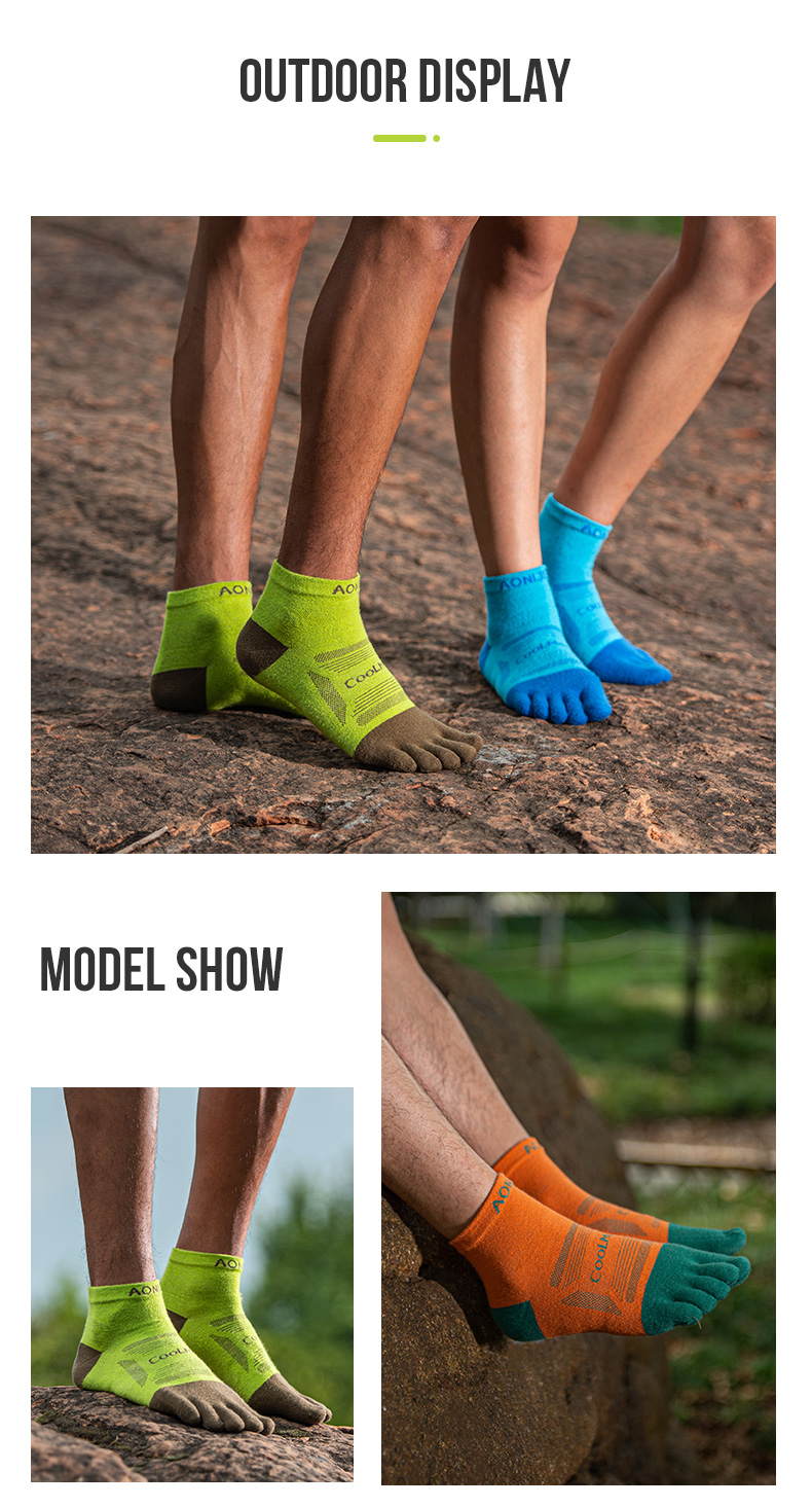 Aonijie E4838 Breathable Running Sports Toe SOCKS - MEDIUM