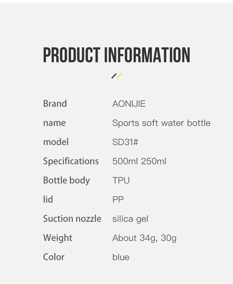 Aonijie Soft Flask Folding Water Bottle SD31 - 500ml