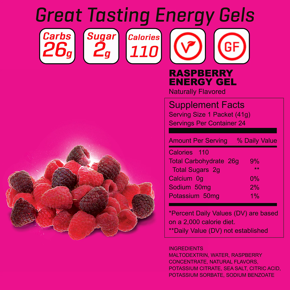 Carb Boom! Energy Gel - Raspberry Single Serve Pack 41g