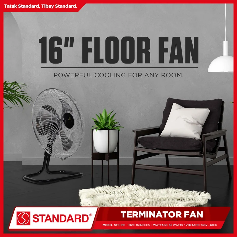 STANDARD TERMINATOR FAN 16" - Metal Blade 3 SPEED ROTARY SWITCH