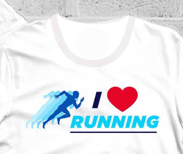 PARC Run Shirt with text "I LOVE RUNNING"