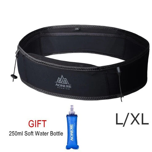 AONIJIE Slim Jogging Bag with 250ml Soft Flask - BLACK L/XL
