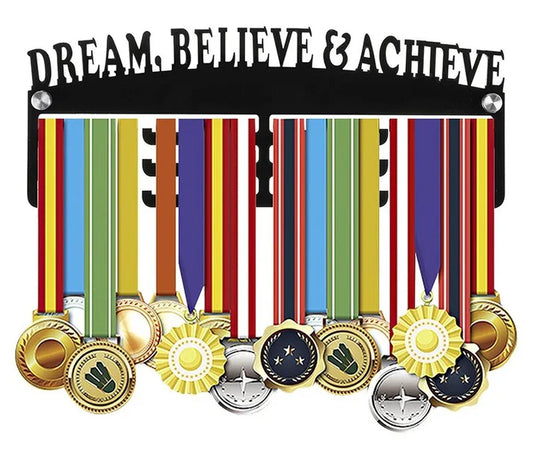 DREAM, BELIEVE & ACHIEVE (Metal) – MEDAL HANGER 40cm x 11.8cm