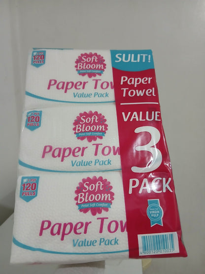 Soft Bloom Paper Towel 120 sheets 1 ply (trio pack) - PTVP 10/3/120 1 ply