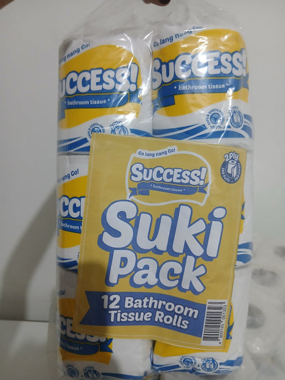 Success Suki Pack 12 Single Bathroom Tissue Rolls - BTCL 6/12/1/140