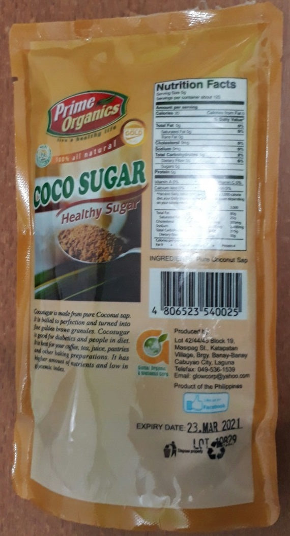 Prime Organics COCO SUGAR 200 grams