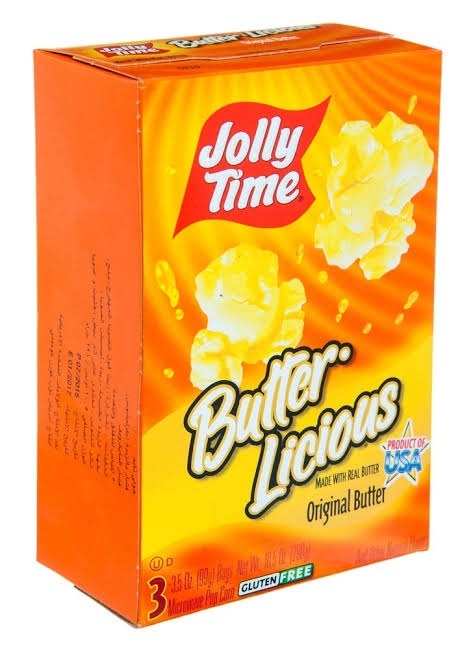 Jolly Time BUTTER LICIOUS made with real butter Popcorn (Microwave Popcorn) 3 x 99g bags