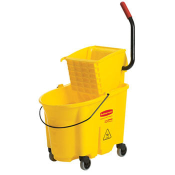 Rubbermaid YELLOW WAVEBRAKE SIDE PRESS WRINGER COMBO