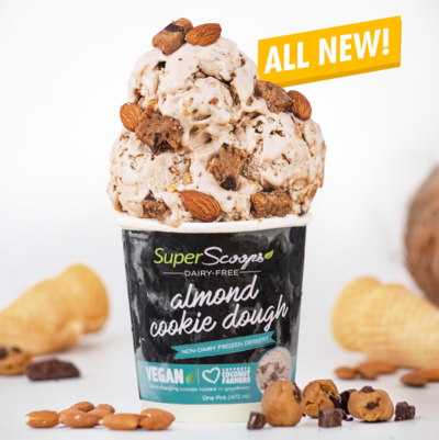 SuperScoops ALMOND COOKIE DOUGH 473ml (Vegan)