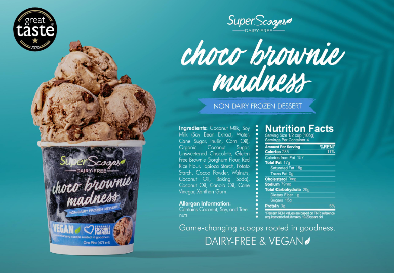 SuperScoops CHOCO BROWNIE MADNESS 473ml (Vegan)