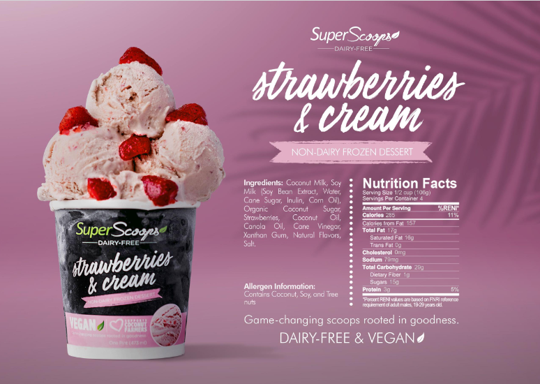 SuperScoops STRAWBERRIES & CREAM 473ml (Vegan)