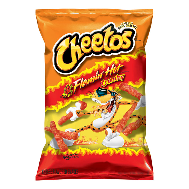 CHEETOS CRUNCHY FLAMIN HOT 8 OZ (226 grams)