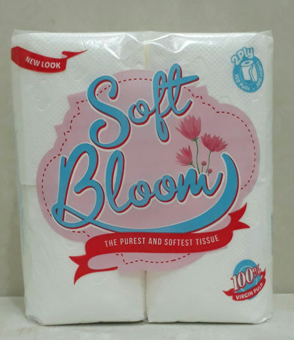 Soft Bloom Bathroom Tissue 2 Ply 150 Pulls x 4 Rolls